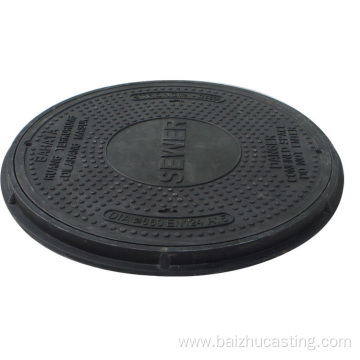 Round cast iron sewer manhole cover frame